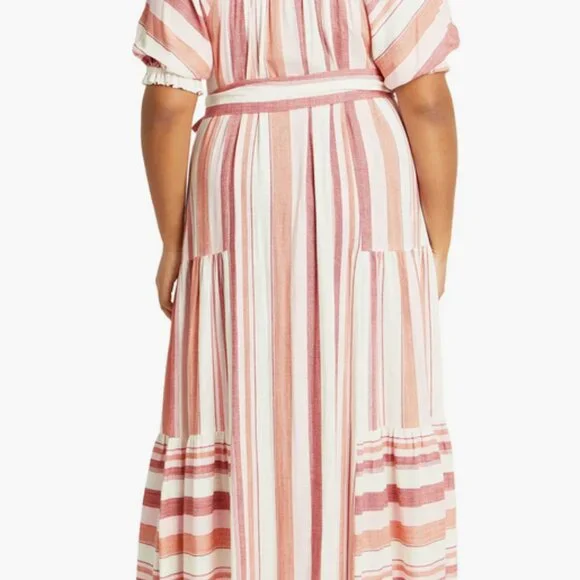 City Chic Stripe Maxi Dress City Chic-BEAUTIFUL SIZE 24/26 - Picture 6 of 6